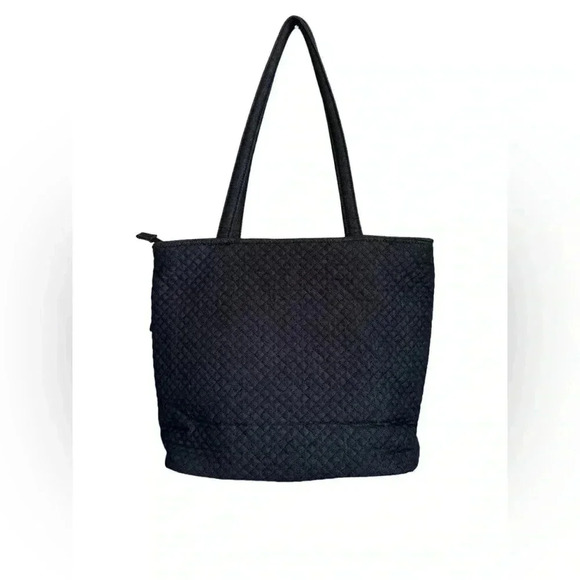 Vera Bradley Iconic Vera Tote Denim Navy Flowers - Picture 4 of 12